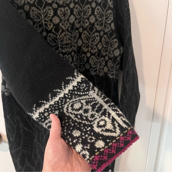 Kauni Design Wool Jacket Sweater Long Felted Butterfly Zip Danish Winter L - Picture 4 of 16